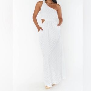 NWT Show Me Your Mumu take me out white eyelet maxi dress